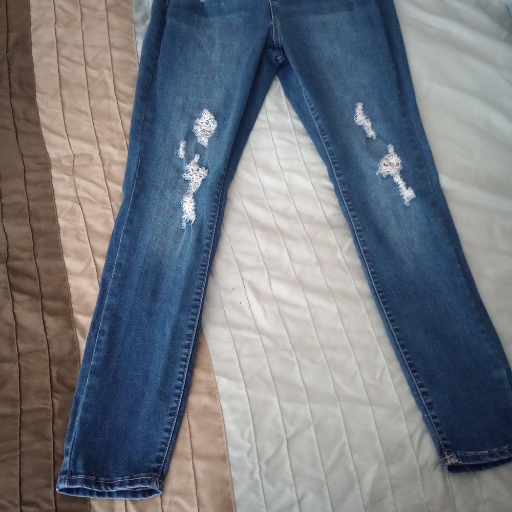 SO Blue Skinny Jeans Distressed Casual